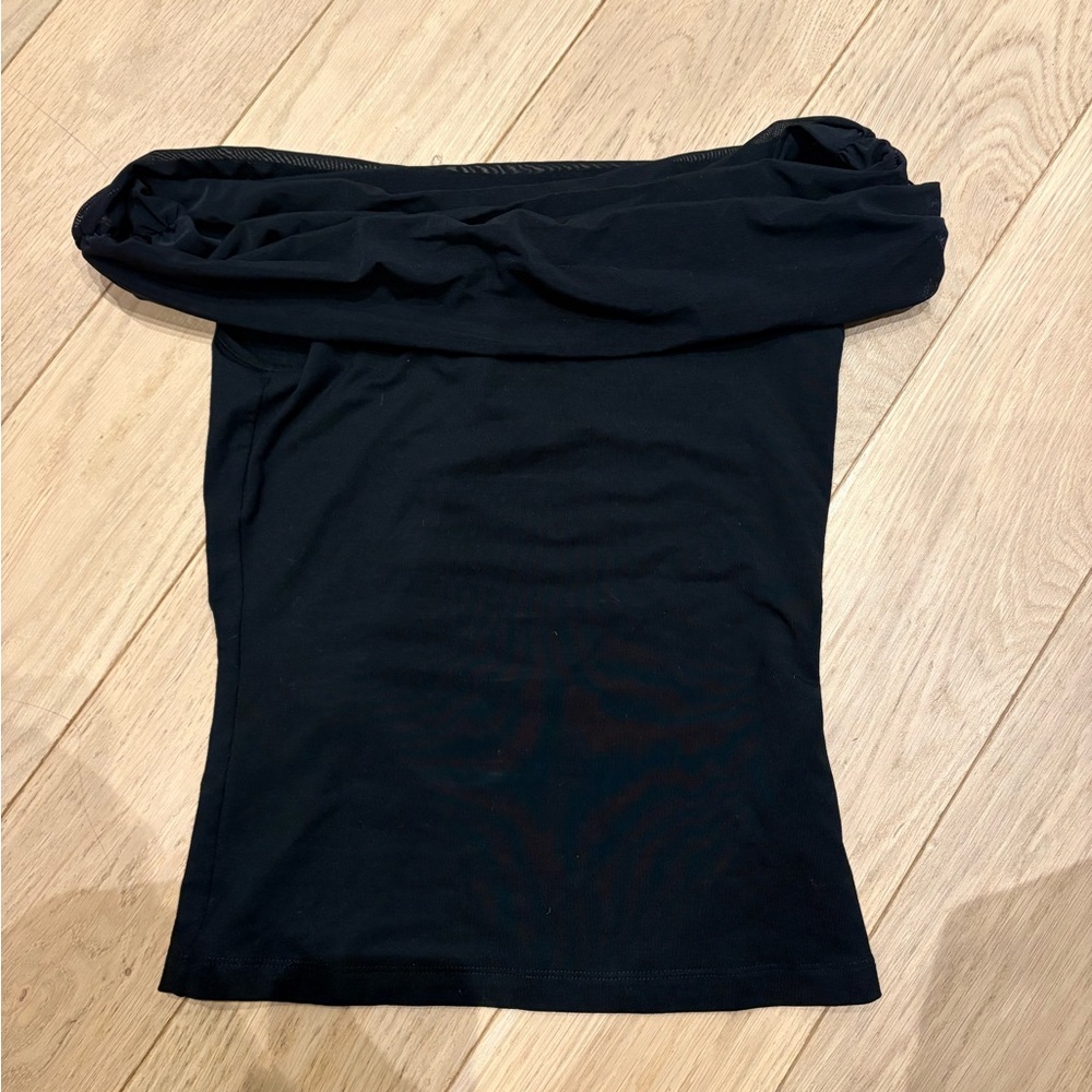 Reformation Rosaline Off-The-Shoulder Black Top
